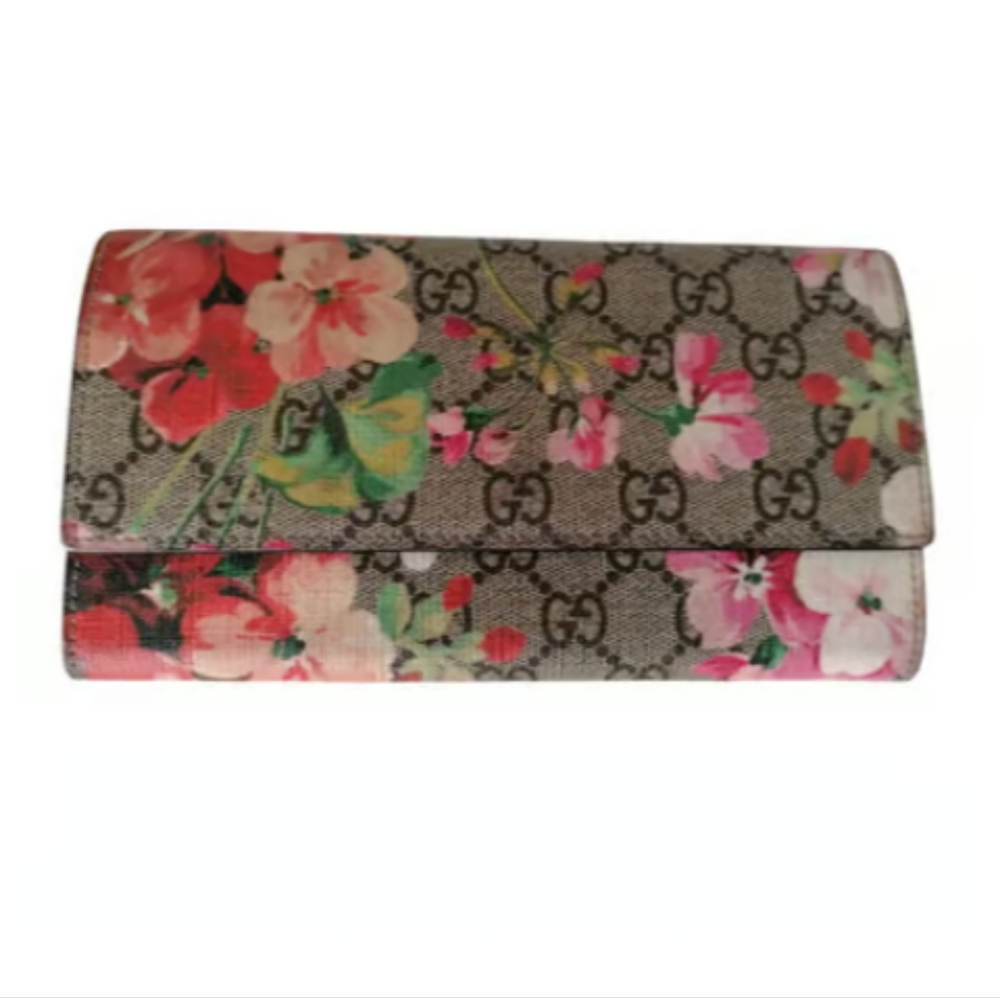 Gucci Authentic *Discontinued* Guccissima Pink Floral Wallet Like New
